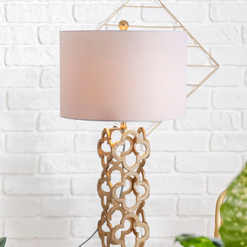 Oliver 26.5" Metal Quatrefoil LED Table Lamp - JONATHAN Y